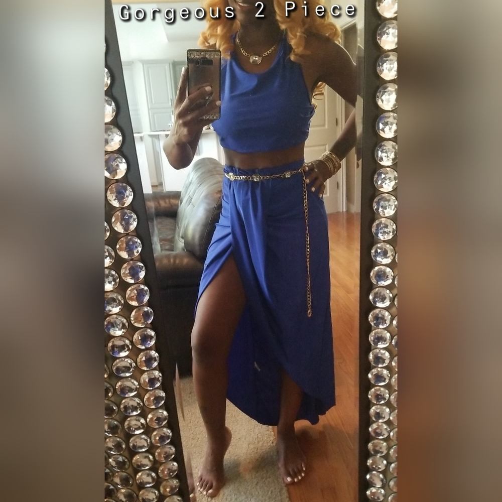 Brand New Royal Blue Skirt Set sz L/XL - Picture 6 of 9
